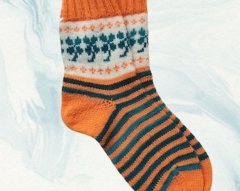 Luck of the Clover Socks Pattern PDF - Sock Knitting Pattern