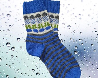 Jump In Puddles Socks Pattern PDF - Sock Knitting Pattern