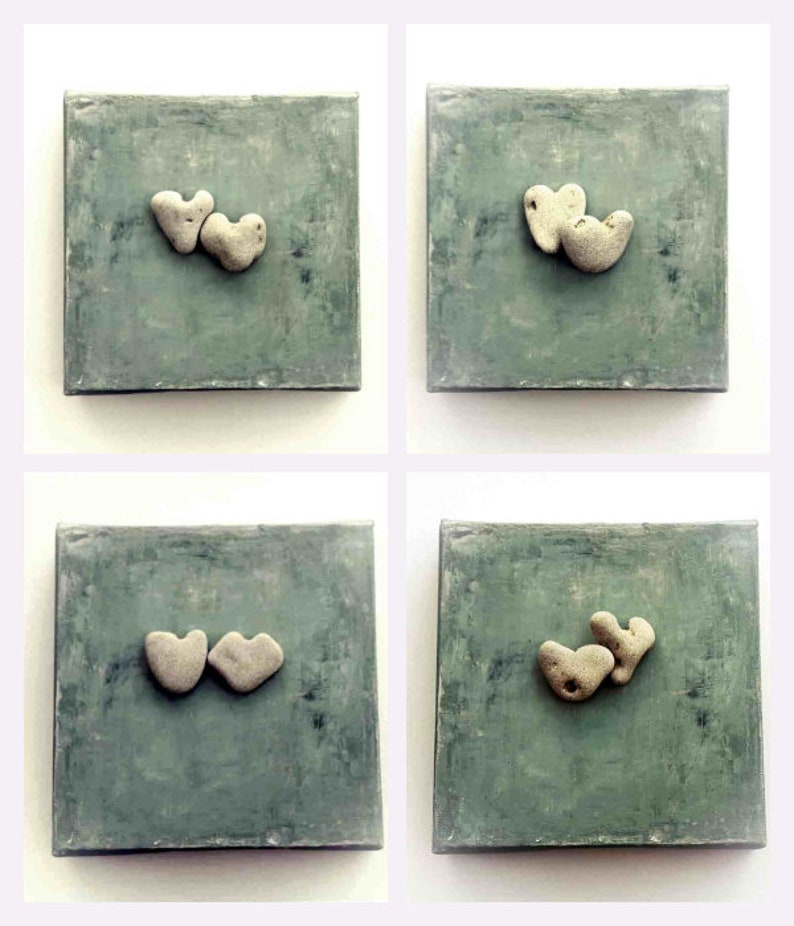 Pebble art Unique Love Gift Heart shaped rocks Beach Wedding Gift Beach Finds For couple Surfer Love Gift Unusual Engagement Gift