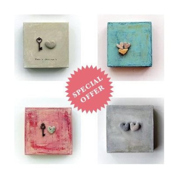 4 pieces set Button Heart shaped