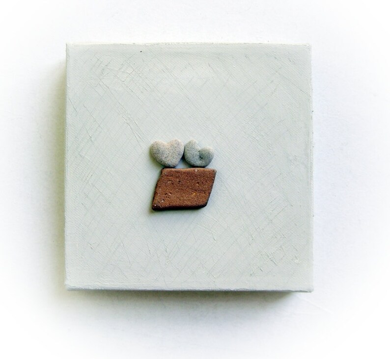 Pebble art Unique Love Gift Heart shaped rocks Beach Wedding Gift Beach Finds For couple Surfer Love Gift Unusual Engagement Gift