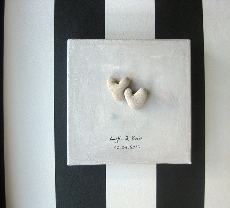 Pebble art Unique Love Gift Heart shaped rocks Beach Wedding Gift Beach Finds For couple Surfer Love Gift Unusual Engagement Gift