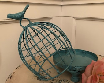 Birdcage, Birdcage Decor, Wedding Decor, Blue Birdcage, Nursery Decor, Metal Birdcage