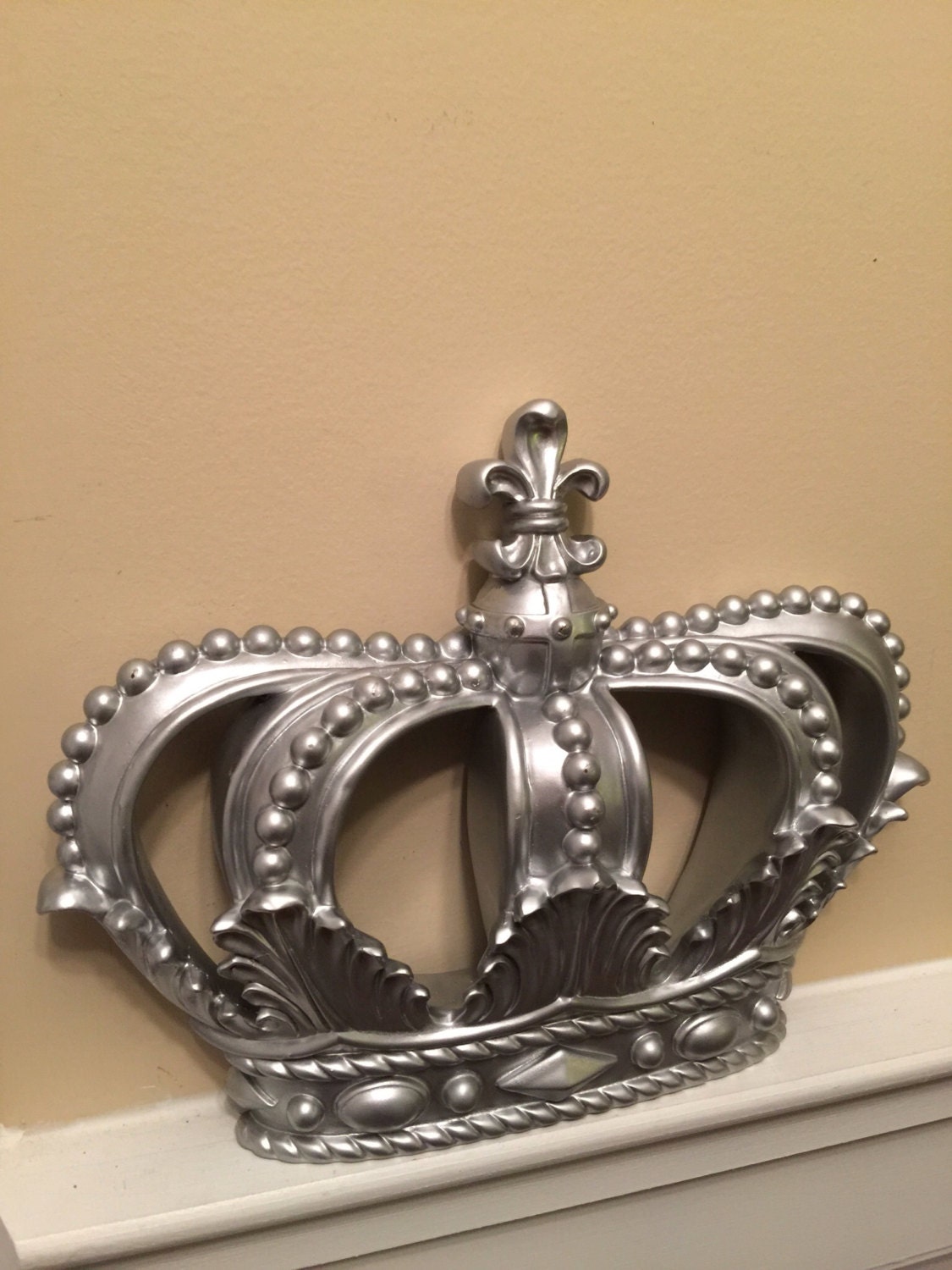 Crown/Silver Wall Decor/ Shabby Chic Decor/ Home and Garden Etsy