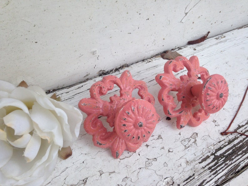 Drawer Pulls / Drawer Knobs / Shabby Chic Knobs / Fleur De Lis Knobs image 1