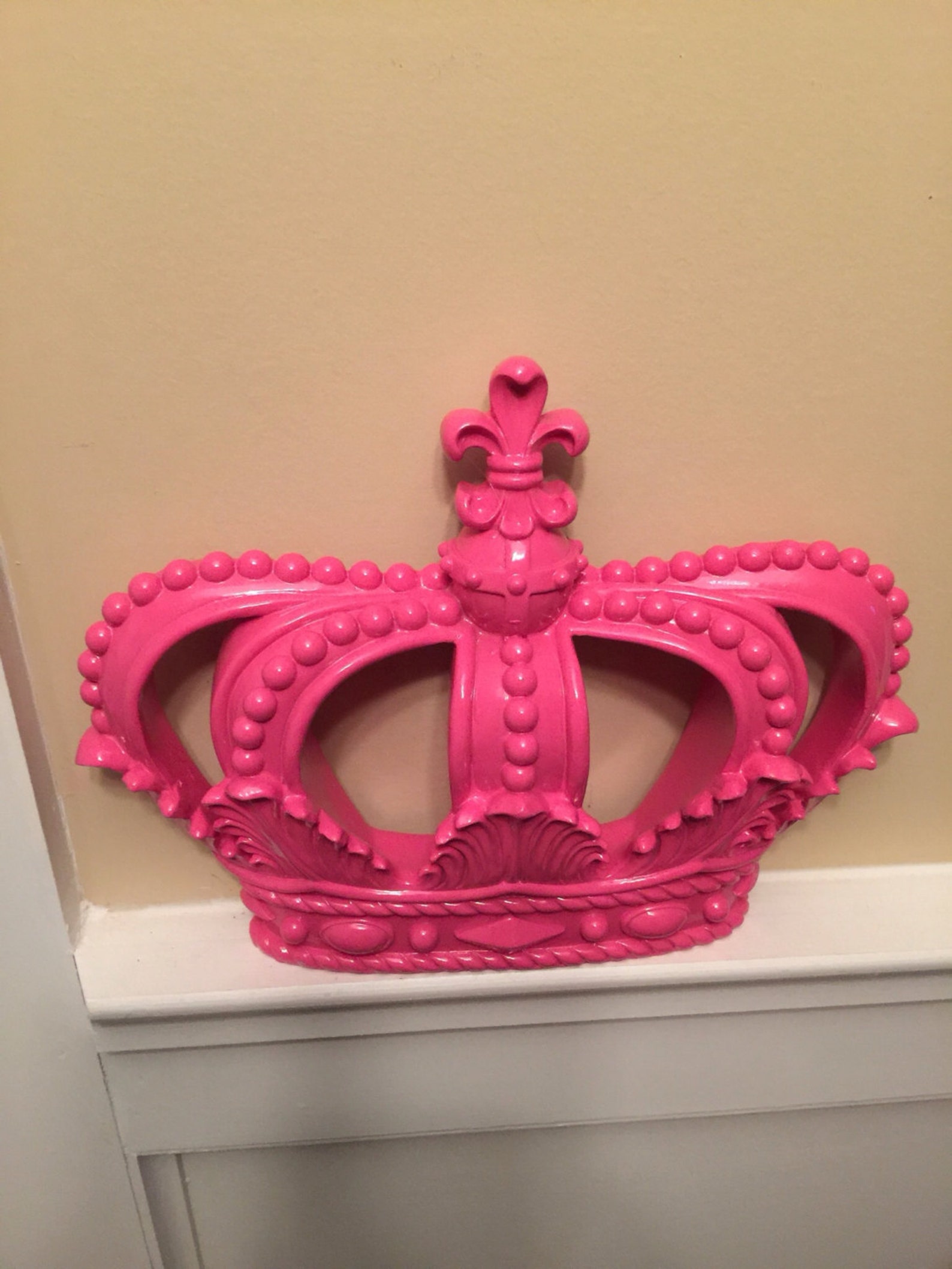 Crown/pink Wall Decor/ Shabby Chic Decor/ Home and Garden Etsy