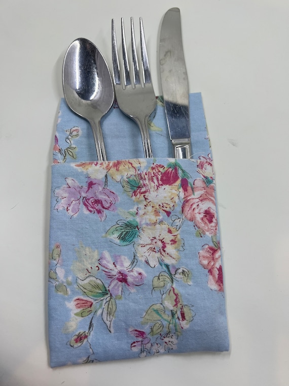 Silverware Holder Utensile Holder Fabric Silverware Holder Etsy