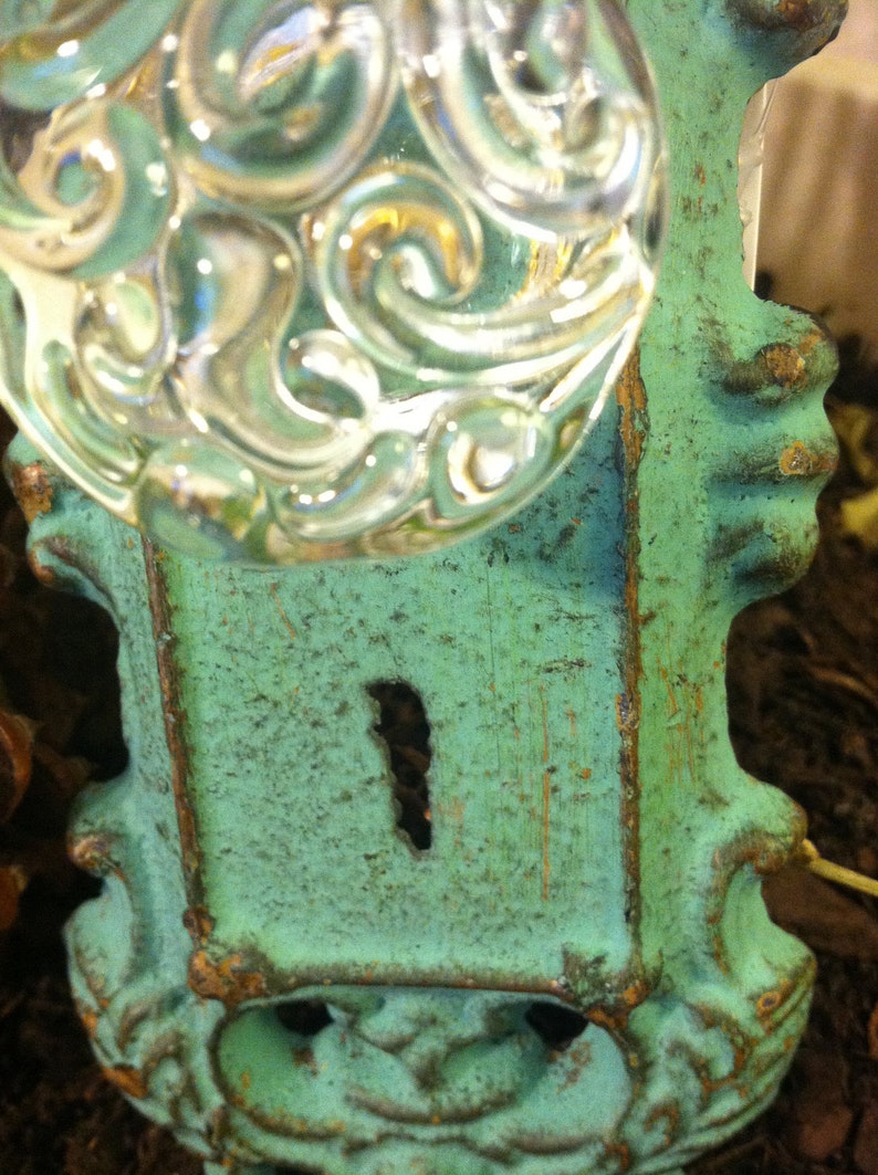 Wall Hook / Wall Hanger / Shabby Chic Mint Green Antiqued Hook/ Home and Garden Decor image 4