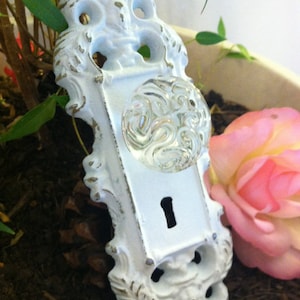 Wall Hook, Wall Hanger, Shabby Chic  White Satin Hook