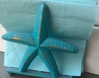 Napkin Holder, Metal Napkin Holder, Starfish Napkin Holder, Home and Garden Decor