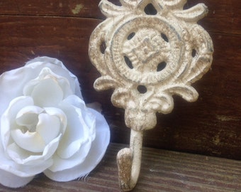 Wall Hook, Cute Shabby Chic Hook/Wall Hanger/ Home and Garden Decor/ Plant Hanger/ Curtain Tieback- HArdWAre INCluDED