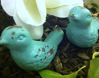 Boutons de tiroirs Shabby Chic Bird : fonte bleu oeuf Robin's (Ensemble de 2)