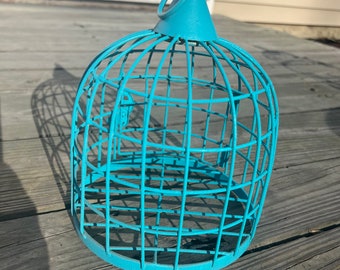 Birdcage, Birdcage Decor, Wedding Decor, Seaside Blue Birdcage, Nursery Decor, Metal Birdcage