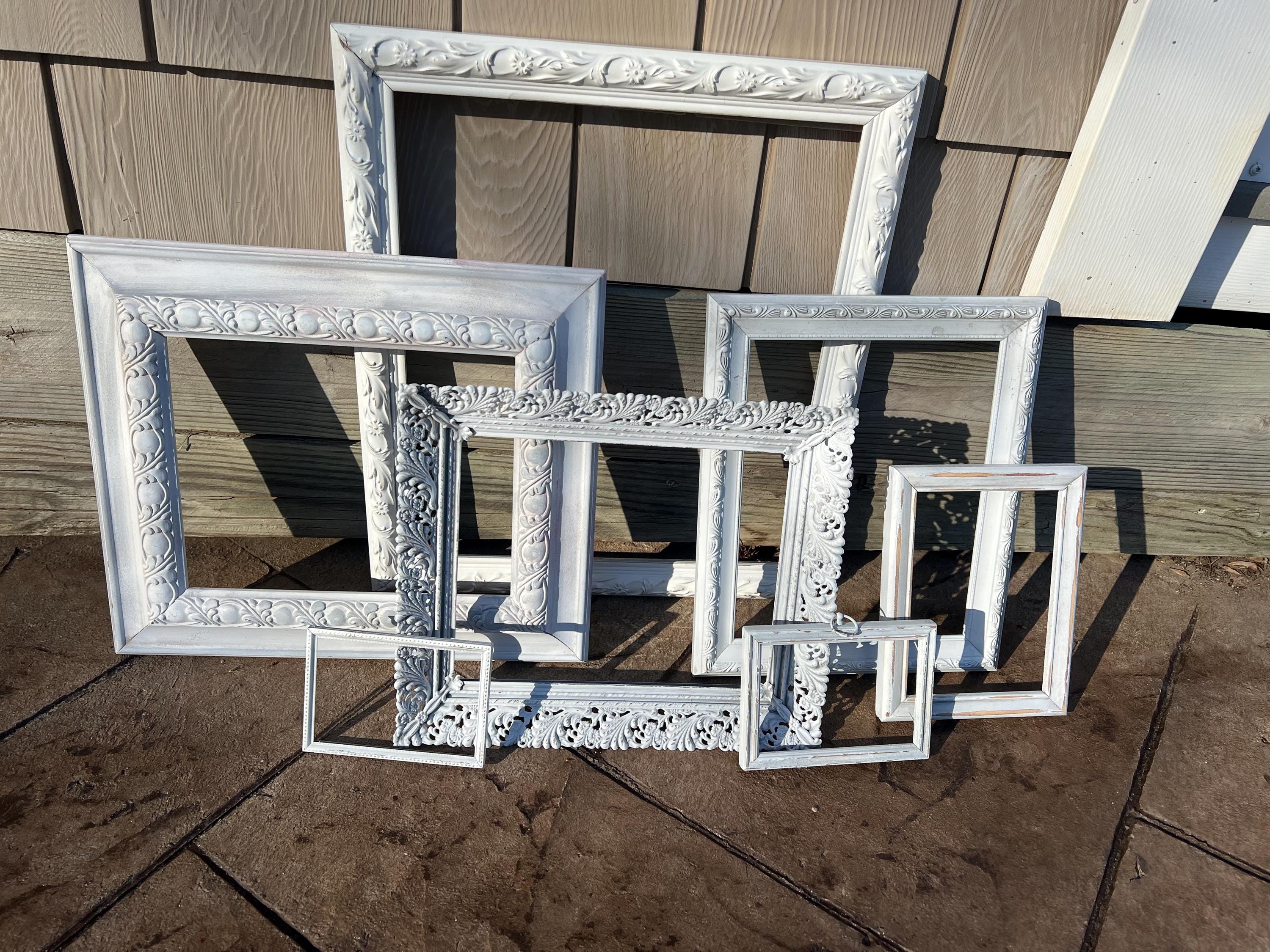 shabby-chic-distressed-white-wall-frames-vintage-decor-set-of-7-etsy