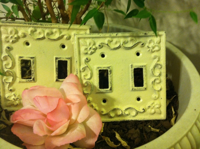 Cast Iron Light Switch Plates Shabby Chic Plates Set of Two Etsy