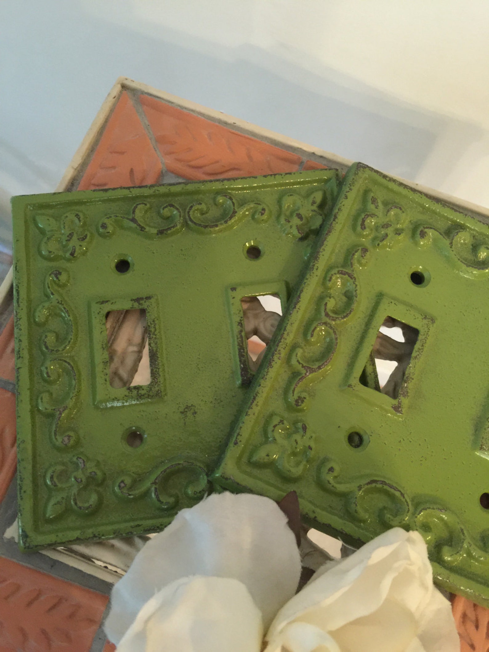 Cast Iron Light Switch Plates Shabby Chic Plates Set of Two Etsy