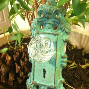 Wall Hook / Wall Hanger / Shabby Chic Mint Green Antiqued Hook/ Home and Garden Decor image 3