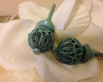 Drawer Pulls / Drawer Knobs  / Set of 2 knobs / Door Knobs/ Mint Green Knobs