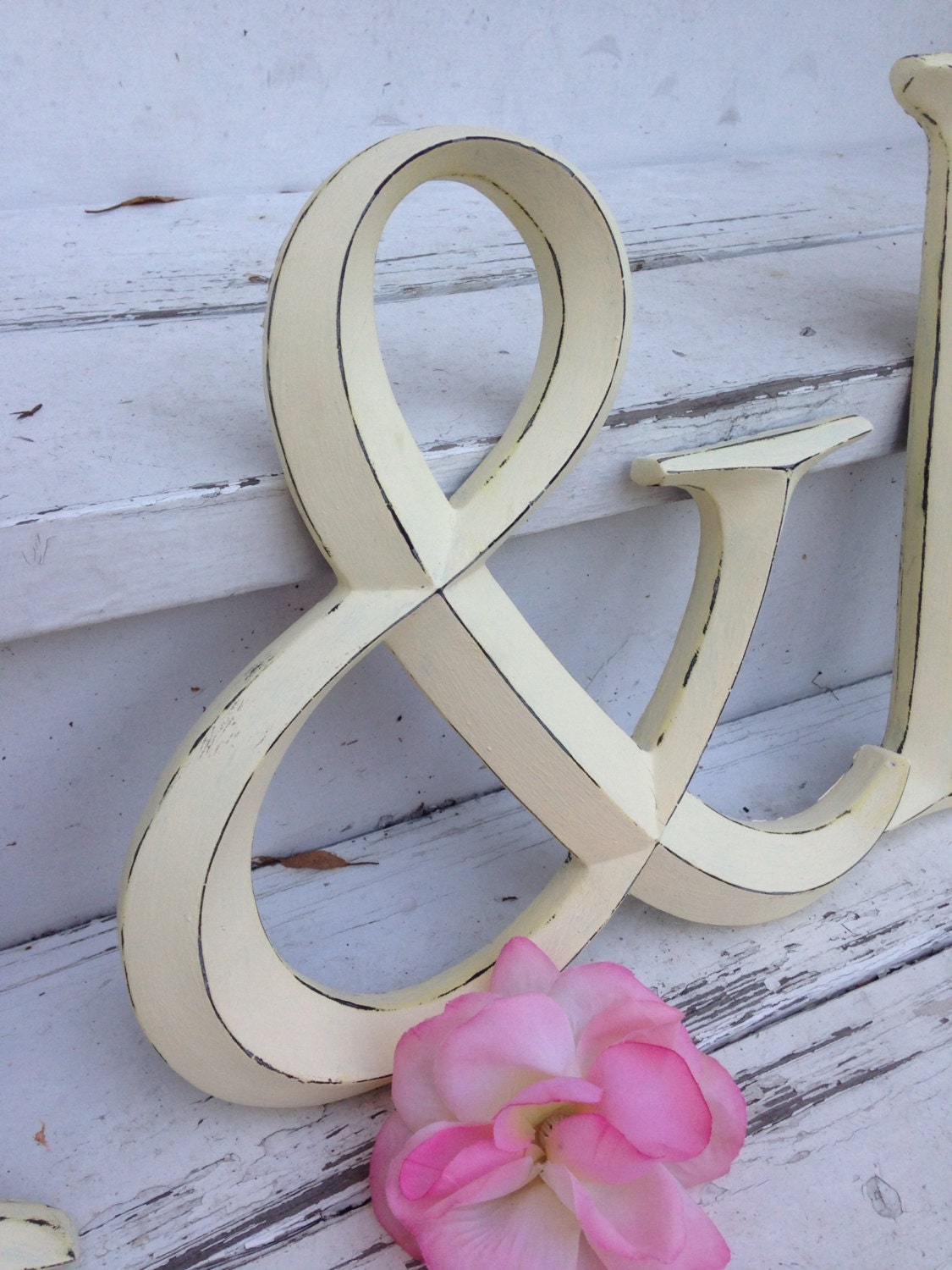 Large Letter/ Wall Decor/ Wedding Decor/ Wedding Prop/ Shabby Etsy