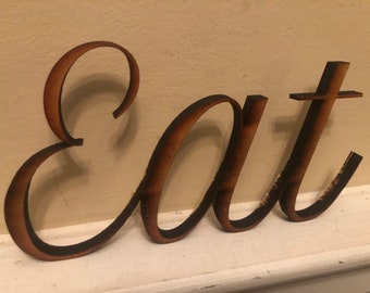 Laser Cut EAT Sign: Shabby Chic Kitchen Decor