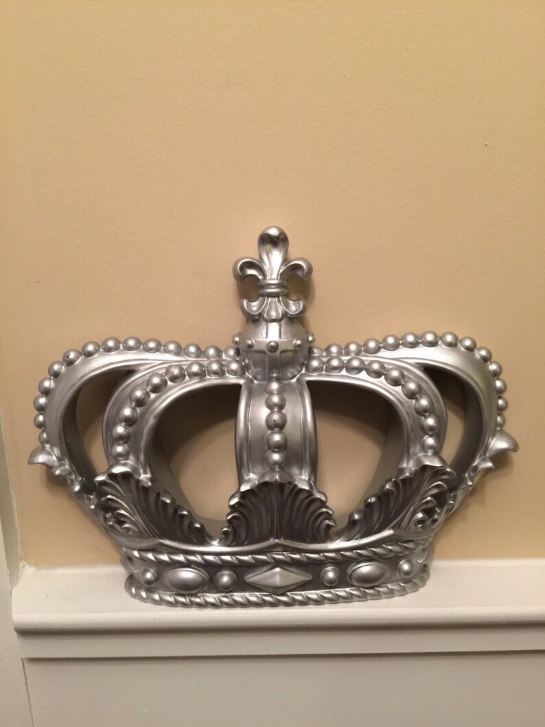 CrownSilver Wall Decor Shabby Chic Decor Home and Garden DecorSilver Crown Decor Bedroom Decor