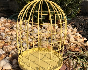 Birdcage, Birdcage Decor, Wedding Decor, Antique inspired yellow Birdcage, Nursery Decor, Metal Birdcage