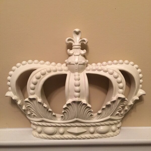 Crown/Wall Decor/ Shabby Chic Decor/ Home and Garden Decor/Off-White Crown Decor/ Bedroom Decor