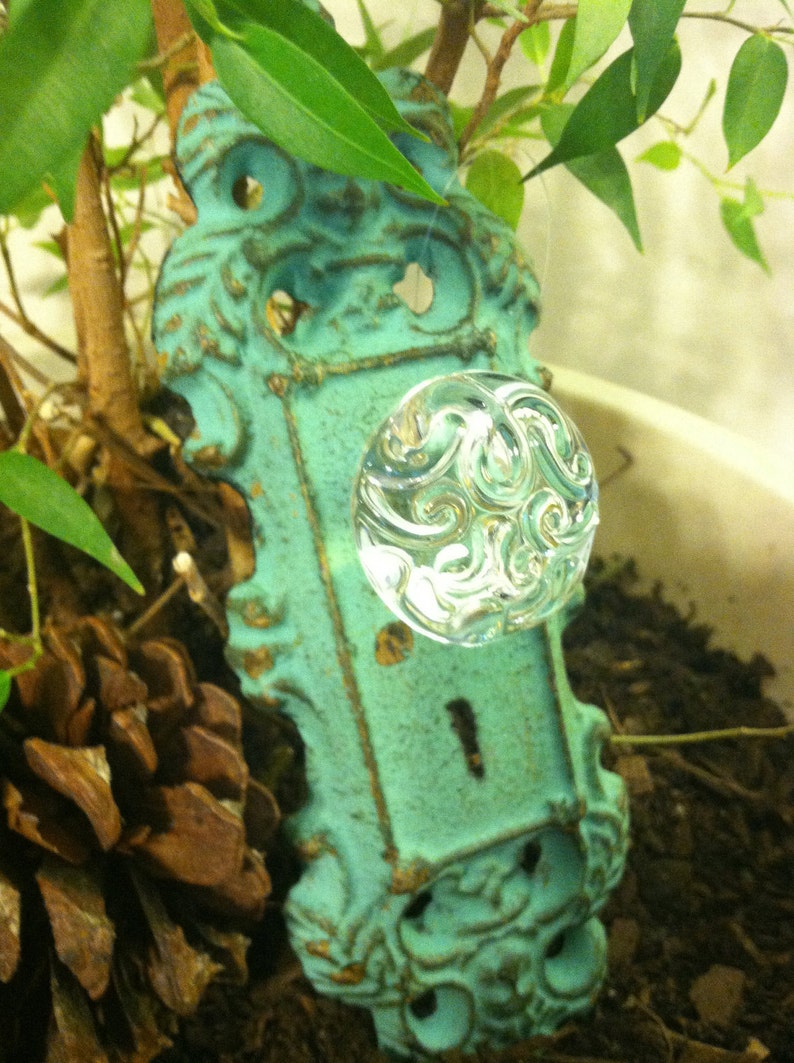 Wall Hook / Wall Hanger / Shabby Chic Mint Green Antiqued Hook/ Home and Garden Decor image 1