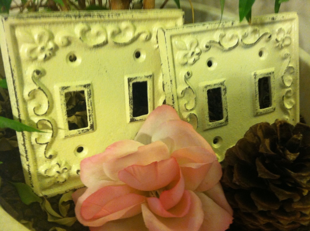 Cast Iron Light Switch Plates Shabby Chic Plates Set of Two Etsy