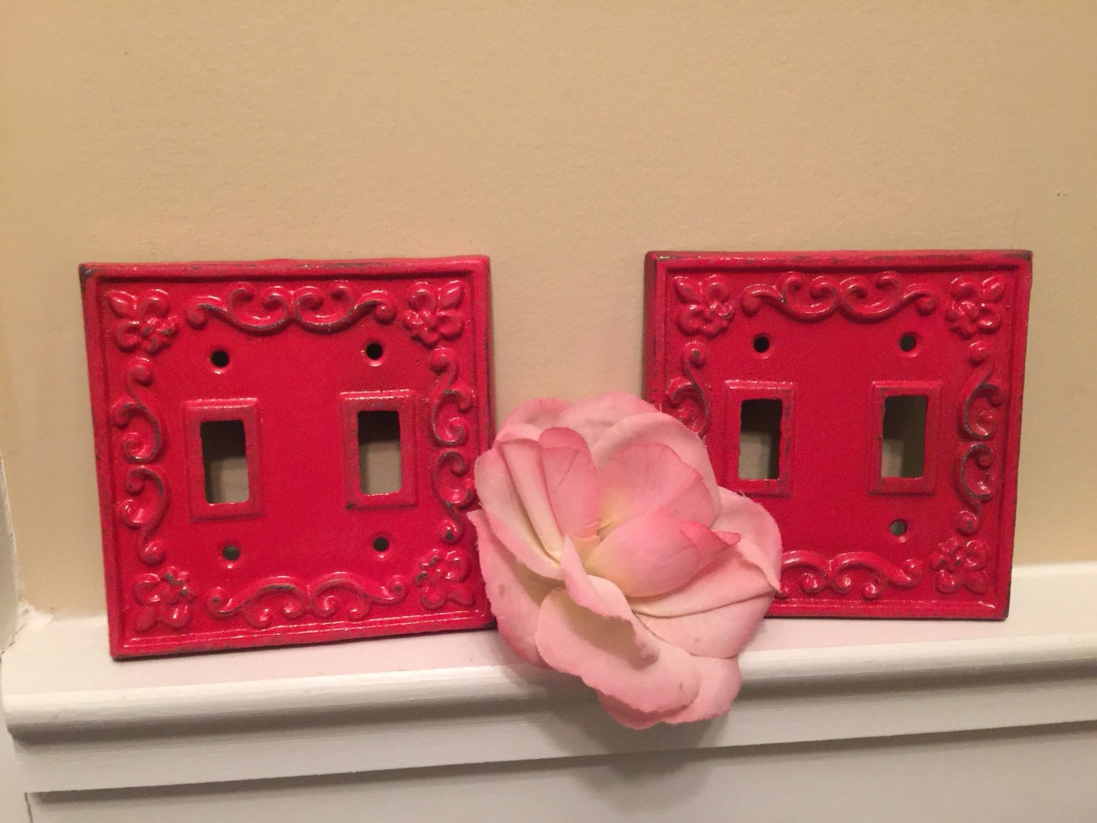 Light Switchplates/ Shabby Chic Plates/ Switchplates/ Cast Etsy