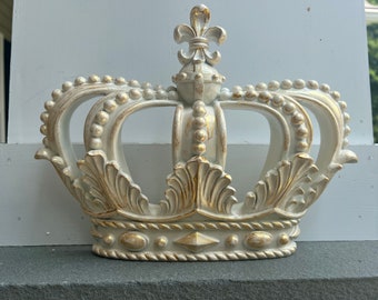 Crown/Wall Decor/ Shabby Chic Decor/ Home and Garden Decor/Off-White Crown Decor/ Bedroom Decor