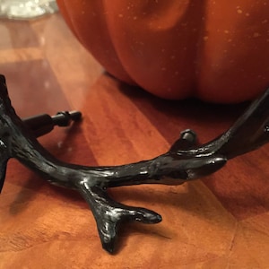 Distressed Black Deer Antler Drawer Pull / Knob