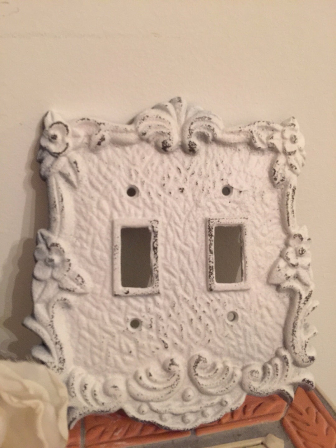 Switch Plates/ Cast Iron Light Switch Plates/ Shabby Chic Plates/ Set