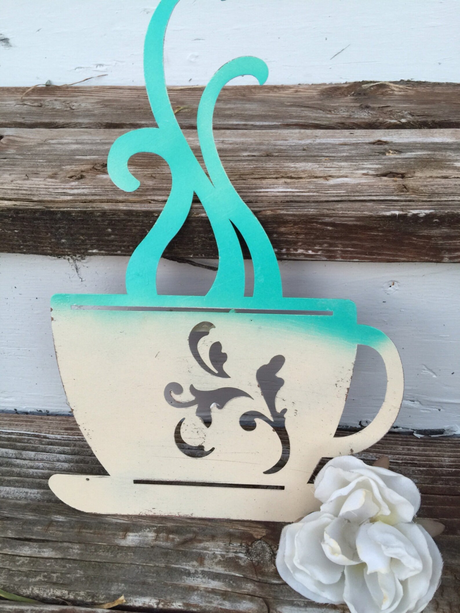 Coffee Cup Decor/ Wall Decor/ Coffee Wall Decor/ Shabby Chic Etsy