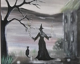 Full Moon Magic - A6 105mm x 148mm Print from Original Hand Painted Painting from Cornwall.