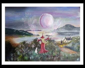 Solstice Blessings - A6  105mm x 148mm Print from Original Hand Painted Painting from Cornwall.