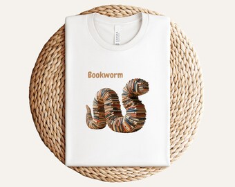 Bookworm Shirt: Stacked Books Reader Gift, Unisex T Shirt