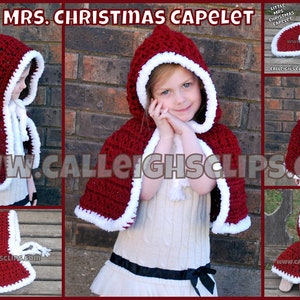 Instant Download Crochet Pattern No. 82 Little Mrs. Christmas Capelet PDF File variety of sizes image 4