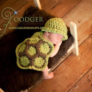 Instant Download haakpatroon nr. 13 - De originele Hatchling Turtle-Cuddle Critter Cape Set