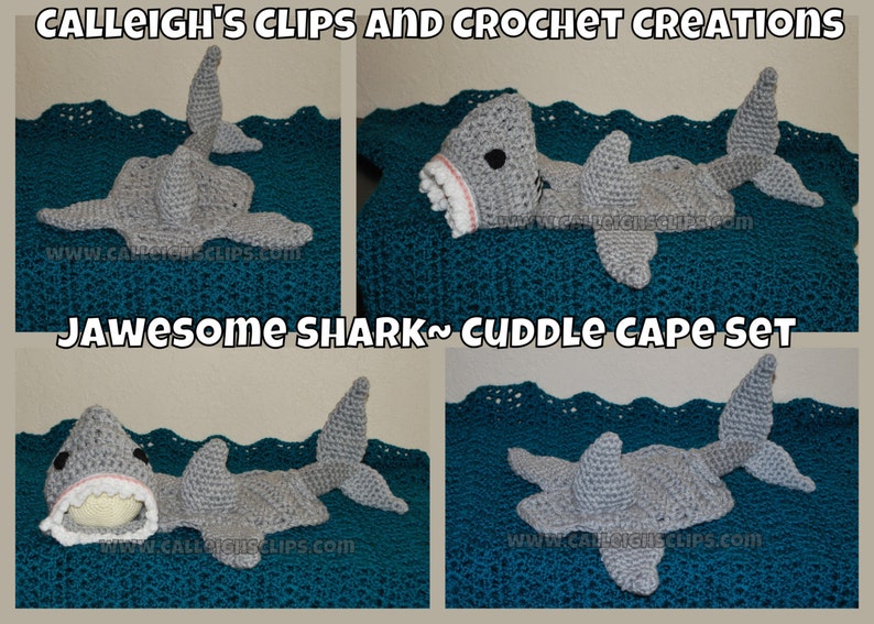 Jawsome Shark Cuddle Critter Cape Set Photography Prop image 2