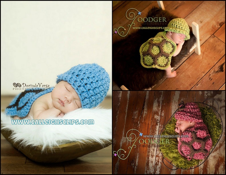 The Original Crochet Hatchling Turtle Cuddle Critter Cape Set Newborn Photography Prop image 5