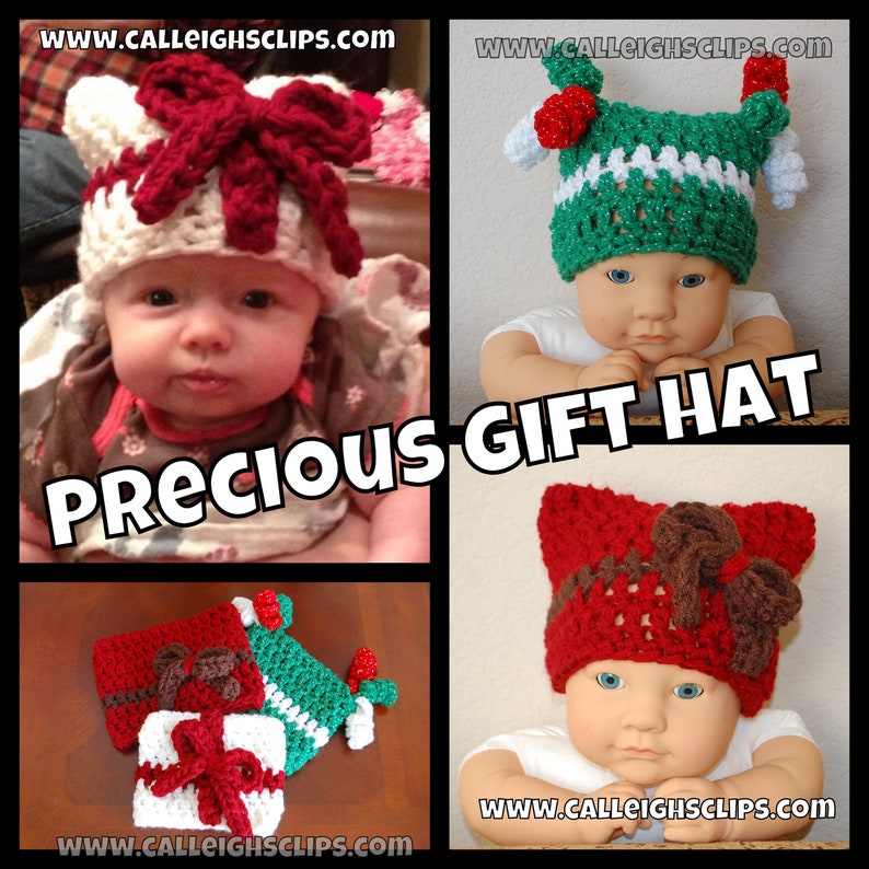 Instant Download Crochet Pattern No. 85 Precious Gift Hat variety of sizes image 1