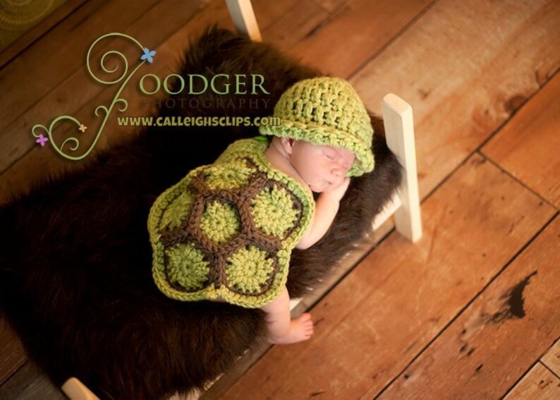 Instant Download Crochet Pattern No. 13 The Original Hatchling Turtle Cuddle Critter Cape Set image 3