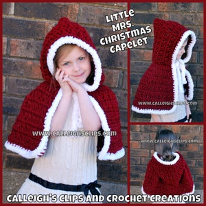 Instant Download Crochet Pattern No. 82 Little Mrs. Christmas Capelet PDF File variety of sizes image 3