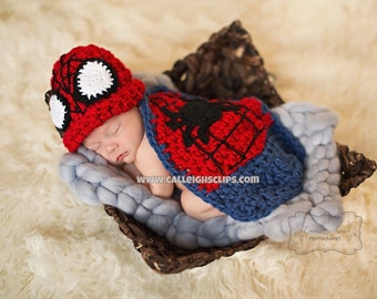 Instant Download Crochet Pattern No. 93  - Spiderbaby Cuddle Cape Set