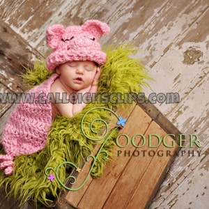 Pink Piggy Cuddle Critter Cape Set Newborn Photography Prop image 1