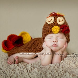 Instant Download Crochet Pattern No. 70- Tommy the Turkey- Cuddle Critter Cape Set