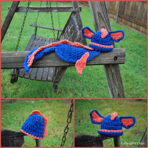 Instant Download Crochet Pattern No. 67 Dragon or Dino Cuddle Cape Set Newborn Prop image 2