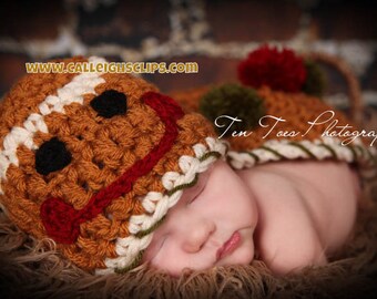 Gingerbread boy or girl Cuddle Critter Cape Set  Newborn Photography Prop