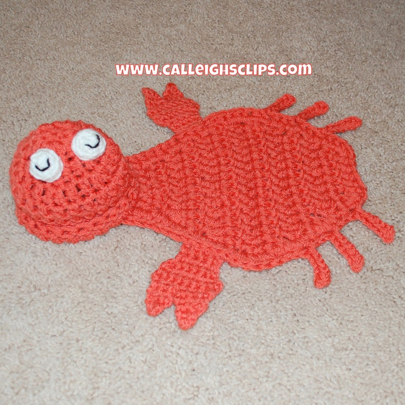 Instant Download Crochet Pattern No. 55 Coral Crab Cuddle Critter Cape Set Newborn Prop image 4